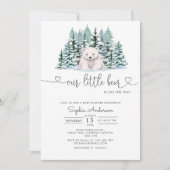 Polar Beer Winter Woodland Minimalistisch Baby sho Kaart (Voorkant)