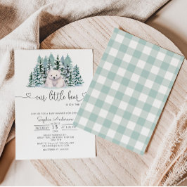 Polar Beer Winter Woodland Minimalistisch Baby sho Kaart