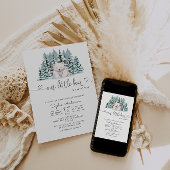 Polar Beer Winter Woodland Minimalistisch Baby sho Kaart