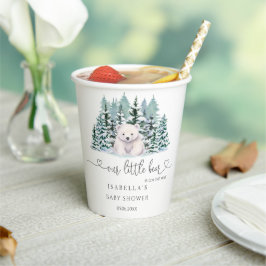 Polar Beer Winter Woodland Minimalistisch Baby sho Papieren Bekers