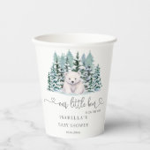 Polar Beer Winter Woodland Minimalistisch Baby sho Papieren Bekers (Voorkant)