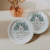 Polar Beer Winter Woodland Minimalistisch Baby sho Papieren Bordje