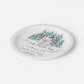 Polar Beer Winter Woodland Minimalistisch Baby sho Papieren Bordje (Gekanteld)