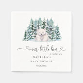 Polar Beer Winter Woodland Minimalistisch Baby sho Servet (Voorkant)
