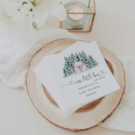 Polar Beer Winter Woodland Minimalistisch Baby sho Servet