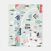 Polar beer winterlandschap, Kerstmis achtergrond. Fleece Deken (Voorkant)