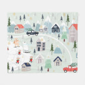 Polar beer winterlandschap, Kerstmis achtergrond. Fleece Deken (Voorkant (Horizontaal))