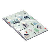 Polar beer winterlandschap, Kerstmis achtergrond. Notitieboek (Rechterzijde)