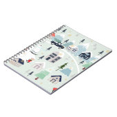 Polar beer winterlandschap, Kerstmis achtergrond. Notitieboek (Linkerzijde)