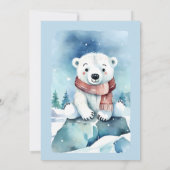 Polar beer winterverjaardagsfeestje sjabloon kaart (Achterkant)