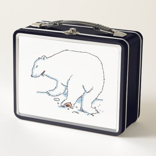 Polar Beer witte en zwarte lunchbox (Voorkant)