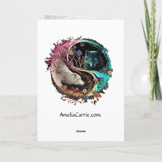 Polar Beer Wolf Yin Yang Grafische Kunstkaart Kaart (Achterkant)