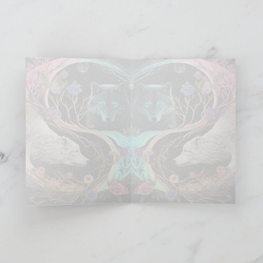 Polar Beer Wolf Yin Yang Grafische Kunstkaart Kaart (Binnen)