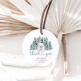 Polar Beer Woodland Winter Baby shower Bedankjes Labels