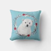 Polar Beer Wreats Kind kerstFloral Kussen (Voorkant)