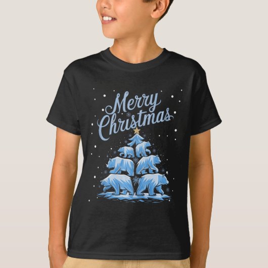 Polar Beer Xmas Tree Beren Kerstboom Merry Ch T-shirt (Voorkant)