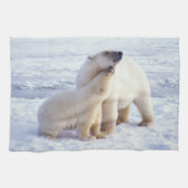 Polar beer zeug met welp, pack theedoek (Horizontaal)