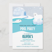 Polar Beer Zwembad Party Verjaardagsuitnodiging Kaart (Voorkant)