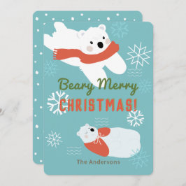 Polar Beren Beary Merry Christmas Kaart