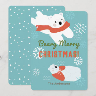 Polar Beren Beary Merry Christmas Kaart