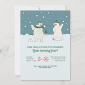 Polar Beren Birthday Party Invitation Kaart (Voorkant)