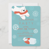 Polar Beren Christmas Party Invitation Kaart (Voorkant)
