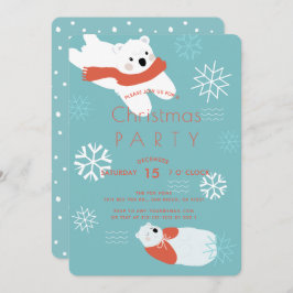 Polar Beren Christmas Party Invitation Kaart
