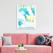 Polar Beren & Cub - Nationaal Park Denali, Alaska Canvas Afdruk (Insitu (Woonkamer))