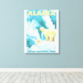 Polar Beren & Cub - Nationaal Park Denali, Alaska Canvas Afdruk (Insitu (Houten vloer))