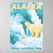 Polar Beren & Cub - Nationaal Park Denali, Alaska Poster (Voorkant)