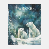 Polar Beren Custom Fleece Deken (Voorkant)