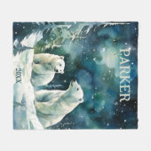 Polar Beren Custom Fleece Deken (Voorkant (Horizontaal))