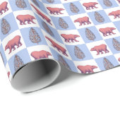 Polar Beren en blokdruk Topiary Wrapping Paper Cadeaupapier (Rol Hoek)