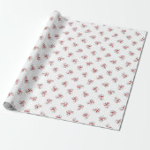 Polar Beren en Candy Canes Cadeaupapier (Uitgerold)