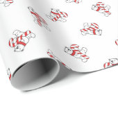 Polar Beren en Candy Canes Cadeaupapier (Rol Hoek)
