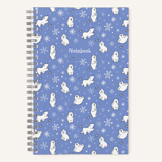 Polar Beren en sneeuwvlokken - Personaliseer - Notitieboek (Voorkant)