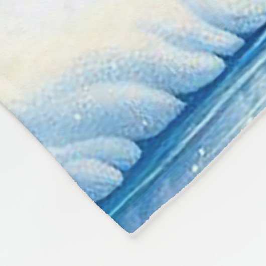 Polar Beren en Snowy Winter Scene Schilderen Fleece Deken (Hoek)