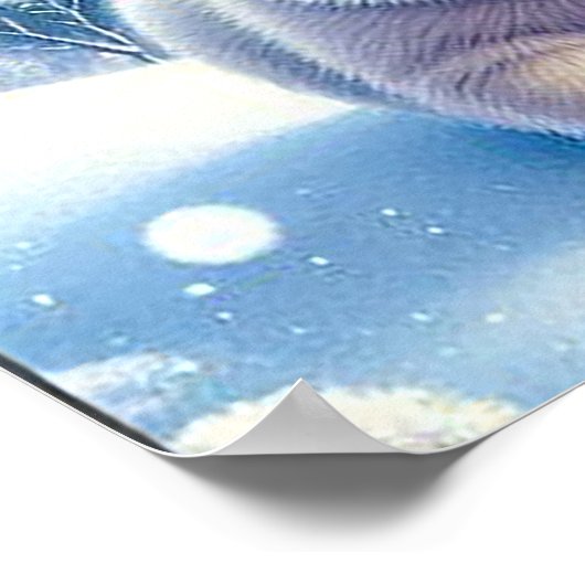 Polar Beren en Snowy Winter Scene Schilderen Poster (Hoek)