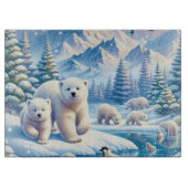 Polar Beren en Snowy Winter Scene Schilderen Snijplank (Voorkant)