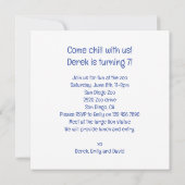 Polar beren eten taart, beer verjaardagsuitnodigin kaart (Achterkant)