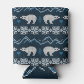 Polar Beren gebreid winterpatroon Blikjeskoeler (Achterkant)