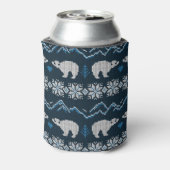 Polar Beren gebreid winterpatroon Blikjeskoeler (Blikje Achterkant)