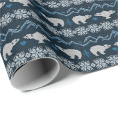 Polar Beren gebreid winterpatroon Cadeaupapier (Rol Hoek)