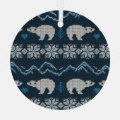 Polar Beren gebreid winterpatroon Glas Ornament (Achterkant)