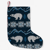 Polar Beren gebreid winterpatroon Kleine Kerstsok (Voorkant)