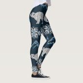 Polar Beren gebreid winterpatroon Leggings (Rechts)