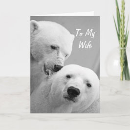 Polar Beren Husband to Wife Jubileum Card Feestdagen Kaart