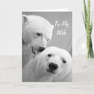 Polar Beren Husband to Wife Jubileum Card Feestdagen Kaart