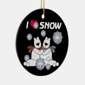 Polar Beren Ik hou van Snow Keepsake Ornament (Rechts)