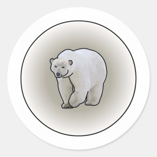 Polar Beren in een Blizzard Ronde Sticker (Voorkant)